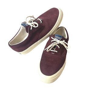 Sebago Docksides Shoes Burgundy Suede Lace Up Low Top Womens 8 M Comfort Sneaker